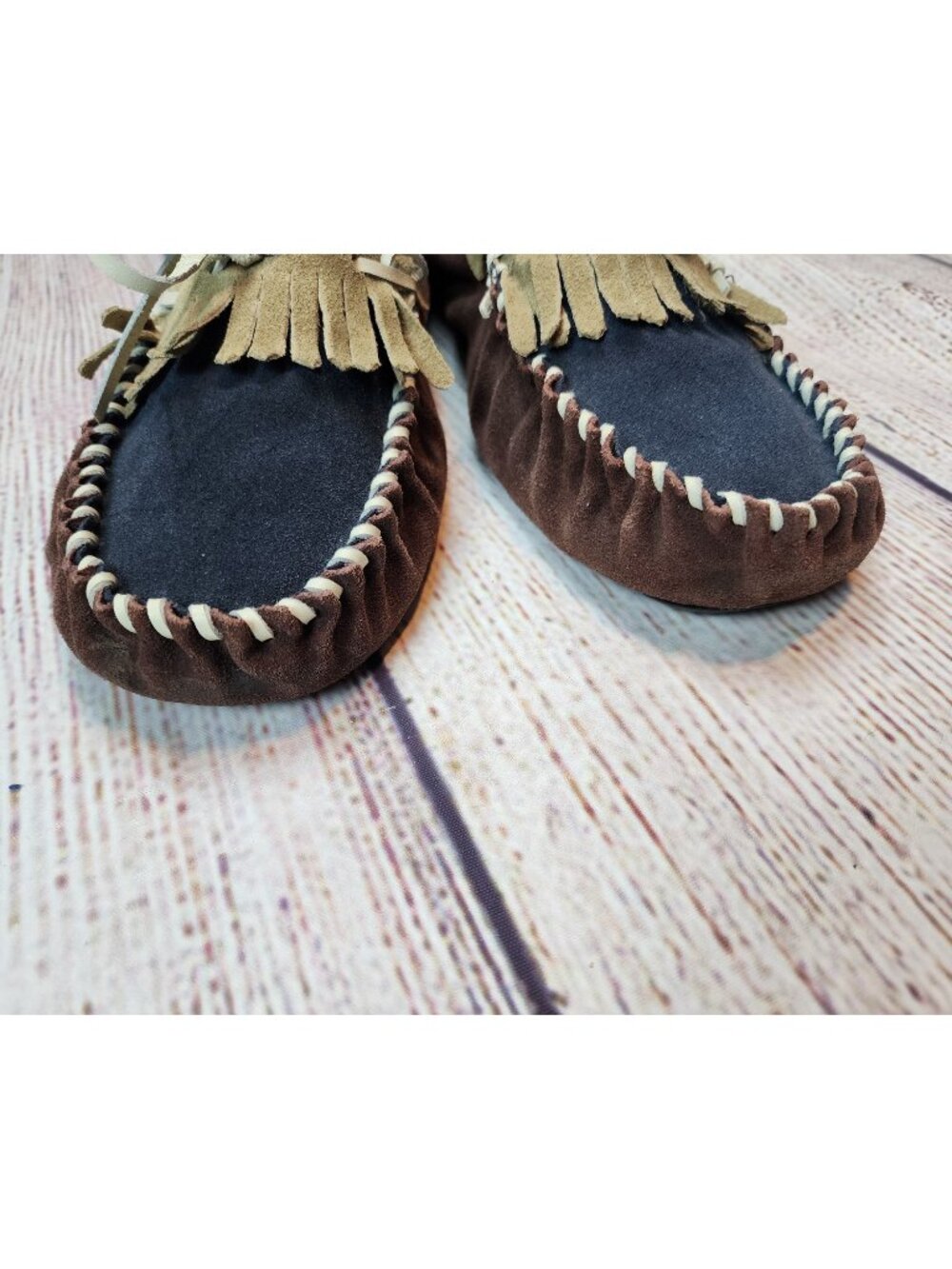 O'Hanlon Mills Carragn Kerry Fringe Leather Suede Moccasins Men Size 11 Heritage - Picture 7 of 9